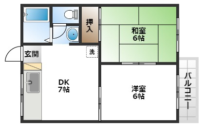 【間取り】 | タウニーイサカB棟