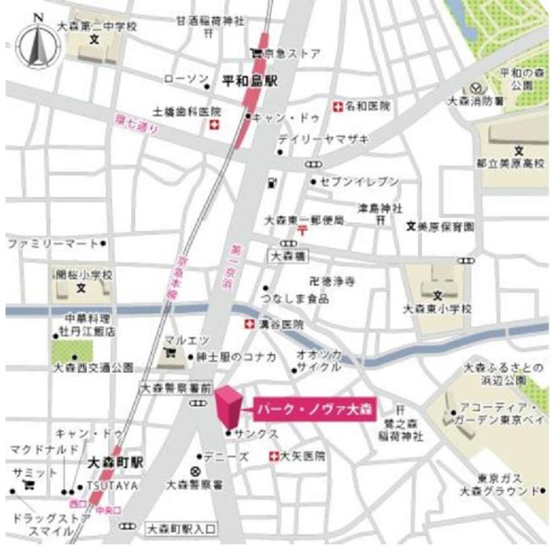 パーク・ノヴァ大森の地図