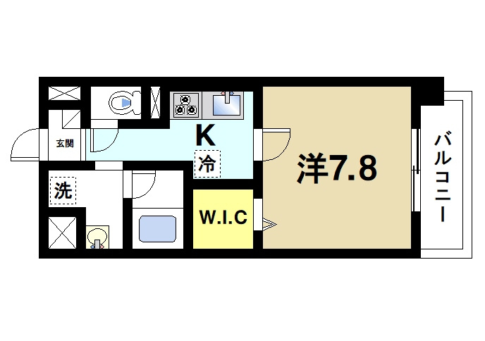 プリマヴェリーレの間取り|ひとり暮らしにピッタリなお部屋ですね。