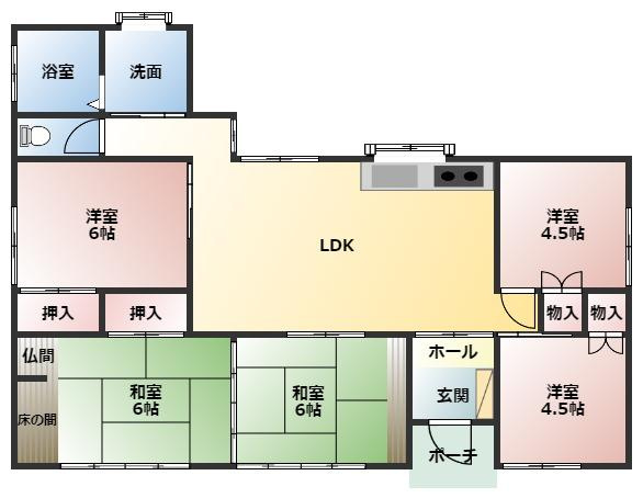 北諸県郡三股町大字長田の中古一戸建の間取り