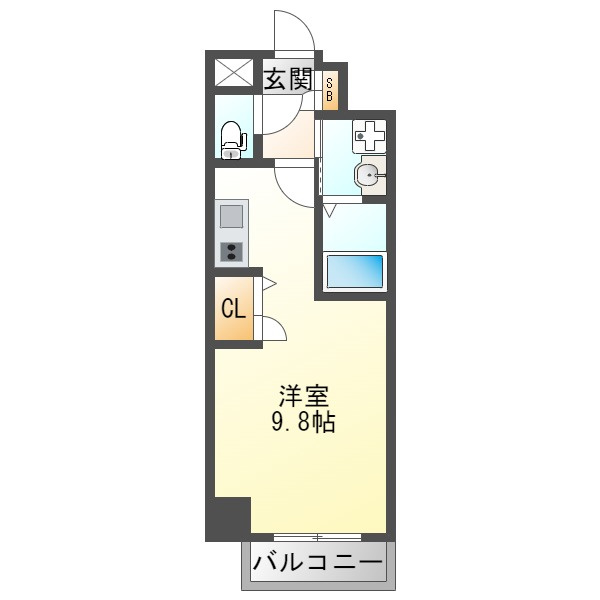 大阪市西淀川区柏里２丁目の賃貸マンションの間取り