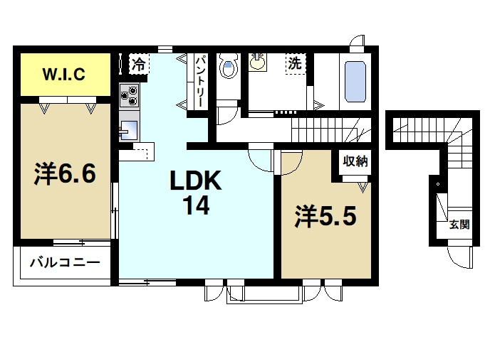 グランディールの間取り|2LDK