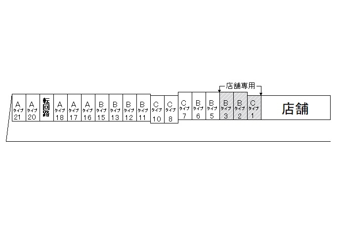 奈良T・Mモータープールの区画図
