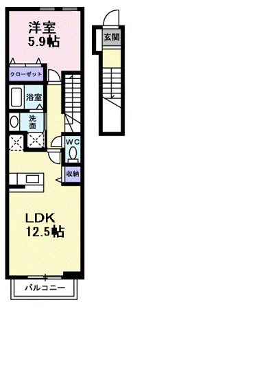 【間取り】 | エクセレント　大美野
