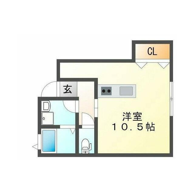 久留米市津福本町のアパートの間取り
