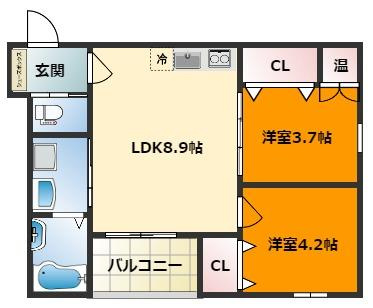 【間取り】 | Ace Garden Heights 1 | 南向き
