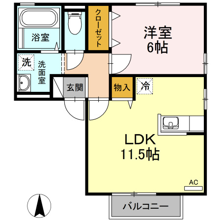 【間取り】 | リビングタウン古川西　E棟