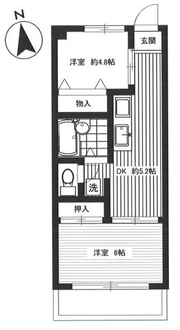 文京区本郷２丁目の賃貸マンションの間取り|2DK