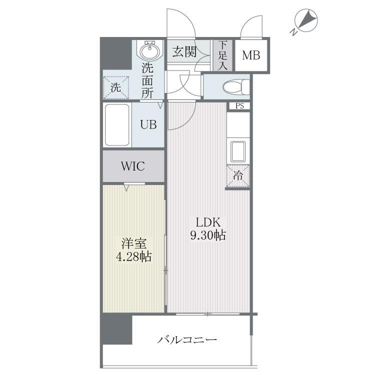 モダンパラッツォ博多rivaⅡの間取り|モダンパラッツォ博多rivaⅡ（1LDK）間取り