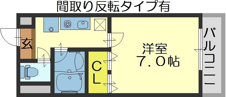 シティーヴェローナの間取り|反転タイプになります。