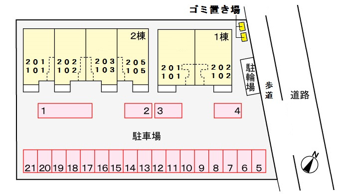 リバーサイド三晃 EASTの区画図