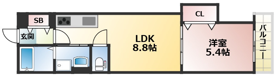 クリエオーレ中茶屋の間取り