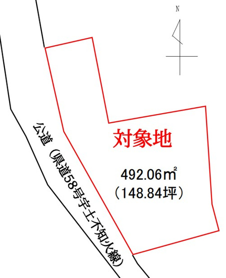 【土地図】 | 宇土市網津町 | 建築条件なし！148坪の広々とした敷地！ゆったり平屋建てや二世帯住宅としても◎