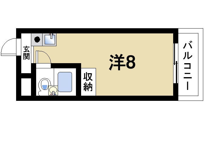 万葉Ⅱ（マンション万葉Ⅱ）の間取り|単身者向けの間取りです