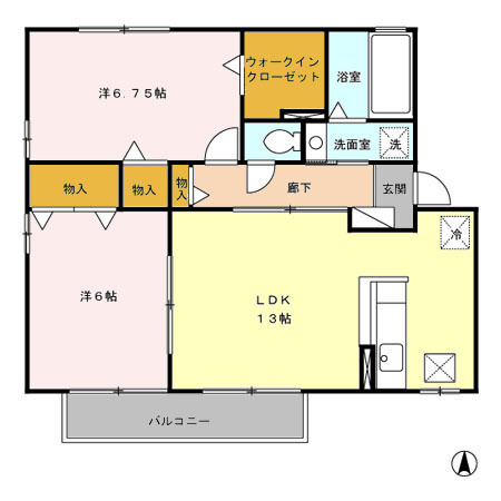 リビングタウン下地 Bの間取り