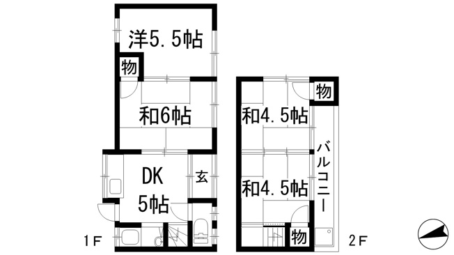 【間取り】 | 加茂1丁目貸家