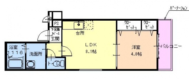 フジパレス深江橋Ⅴ番館の間取り