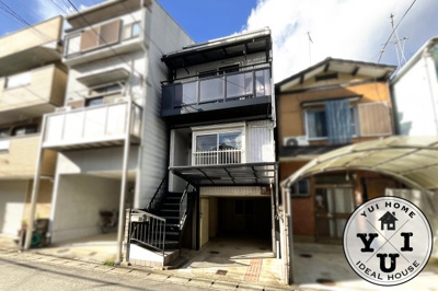 【外観】 | 山科区小山北溝町　中古戸建 | 徒歩4分にある京阪バス『国道音羽駅』から【山科駅】へアクセスできますヽ(^。^)ノ地下鉄・ＪＲ・京阪で多方面へ行けます。家から徒歩なら、地下鉄「東野駅」徒歩19分　京阪「四宮駅」徒歩14分があります。