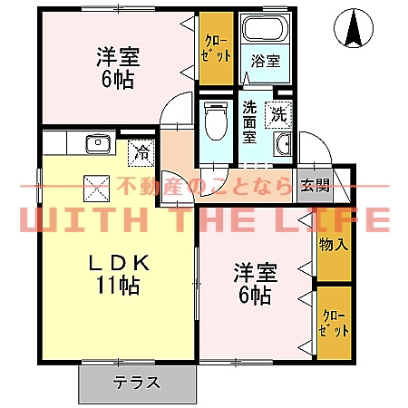 アパルトマントＮＦＢ　A棟【10，000円キャッシュバック対象物件】の間取り