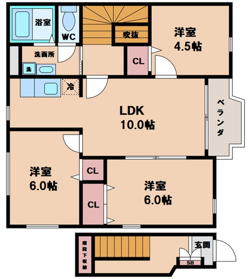 【間取り】 | シュクセ・ベージョB棟