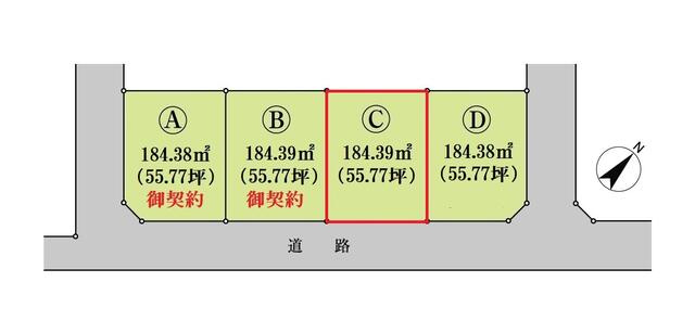 木更津市瓜倉　土地（南道路）の区画図|区画図