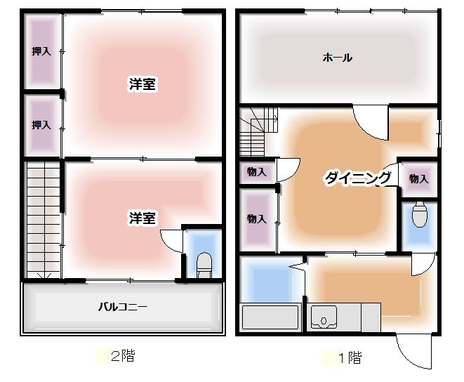 井土ヶ谷下町貸家の間取り