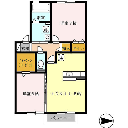 【間取り】 | サンディーア　A棟