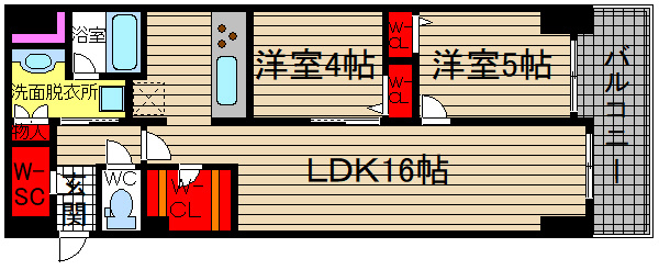 プレミスト堺筋本町ラディーナの間取り