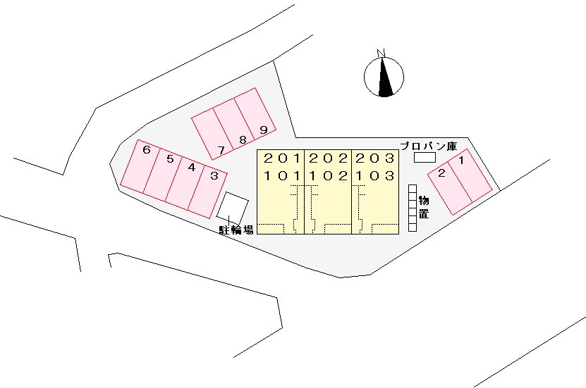 こすもす加賀野の区画図