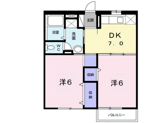 シャン　デ　パステーク　Ｂの間取り|間取図