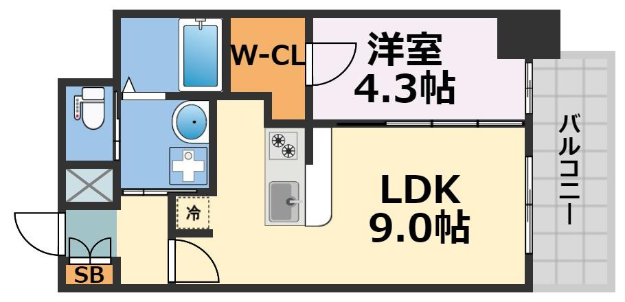 ワールドアイ京町堀の間取り