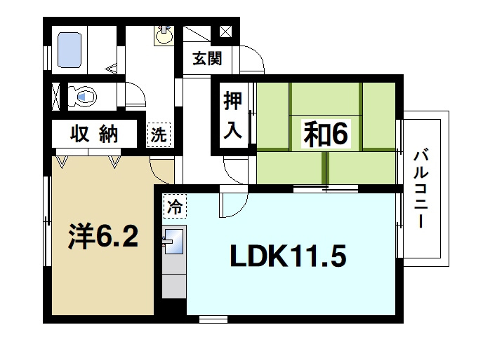 アクシス光台の間取り|2LDKです