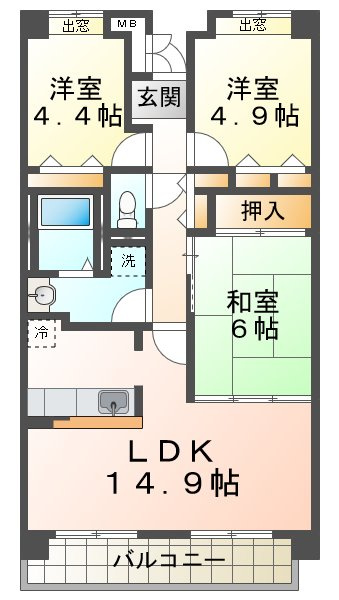 王塚東シティコートの間取り|王塚東シティコート