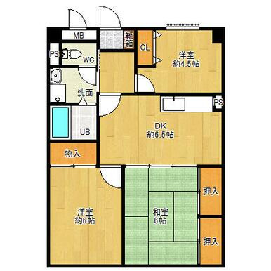 サンライズ津福【10.000円キャッシュバック対象物件】の間取り