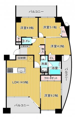 アルカディア八木の間取り