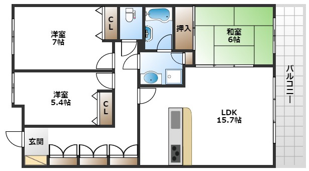 【間取り】 | ステイツ豊中曽根東町