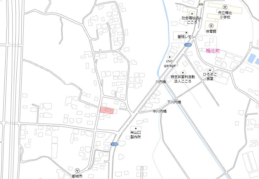 都城市梅北町の売地の土地図