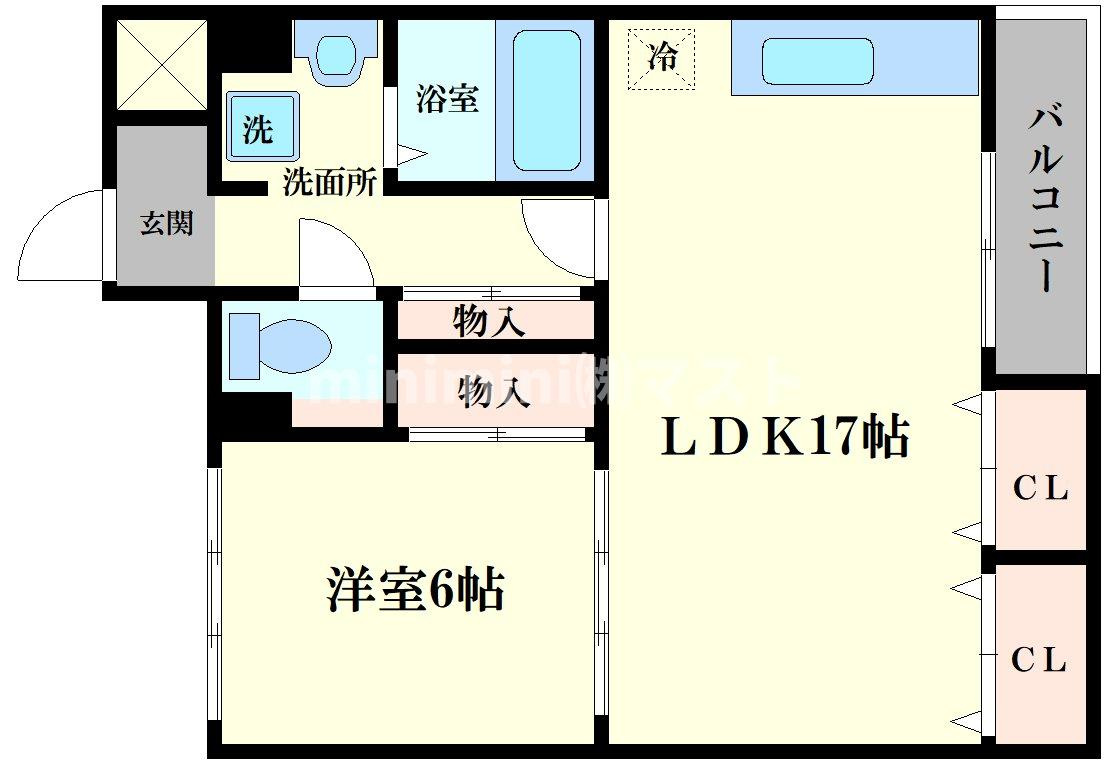 戎フルール谷九の間取り