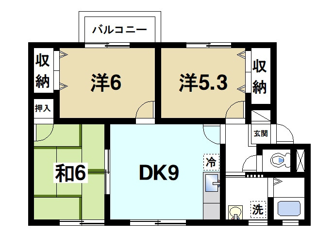 ルミエール二階堂の間取り|全居室に収納スペースがあり、お部屋がすっきりと整頓できます