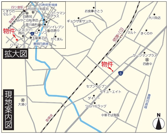 四倉町上仁井田第6の地図|ご参照ください