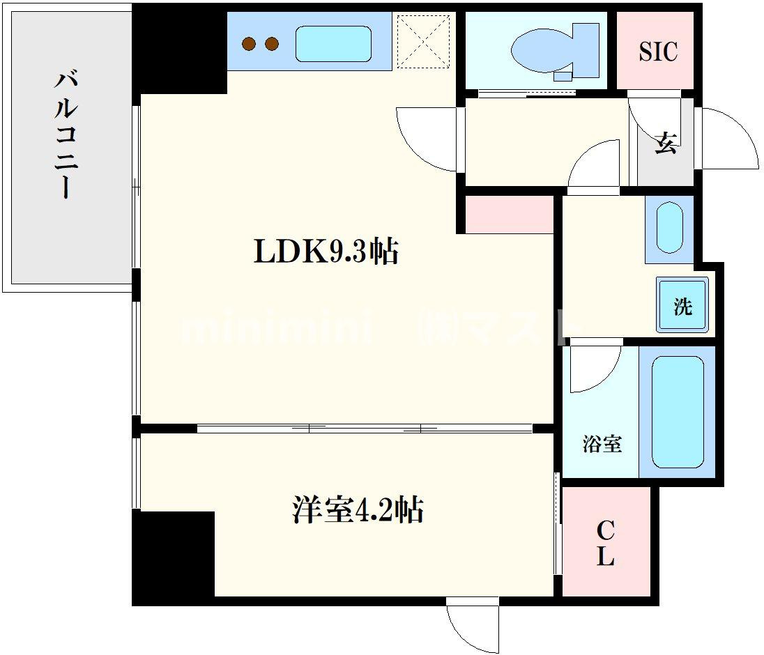 シーズンフラッツ大手前の間取り