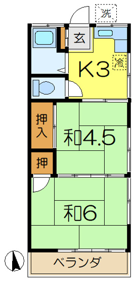 【間取り】 | 第２コーポ気賀澤
