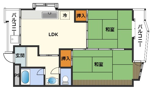 D・Sハイツ同心の間取り