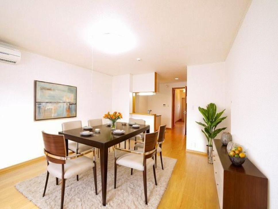 カモミール・西大寺Aの居間・リビング|CGで家具等を配置したもので家具等は含まれません