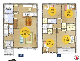 【間取り】 | 【名古屋市西区こも原町181新築戸建2号棟】★仲介手数料無料★（