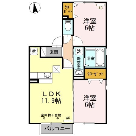 WIT盛南Ⅱの間取り