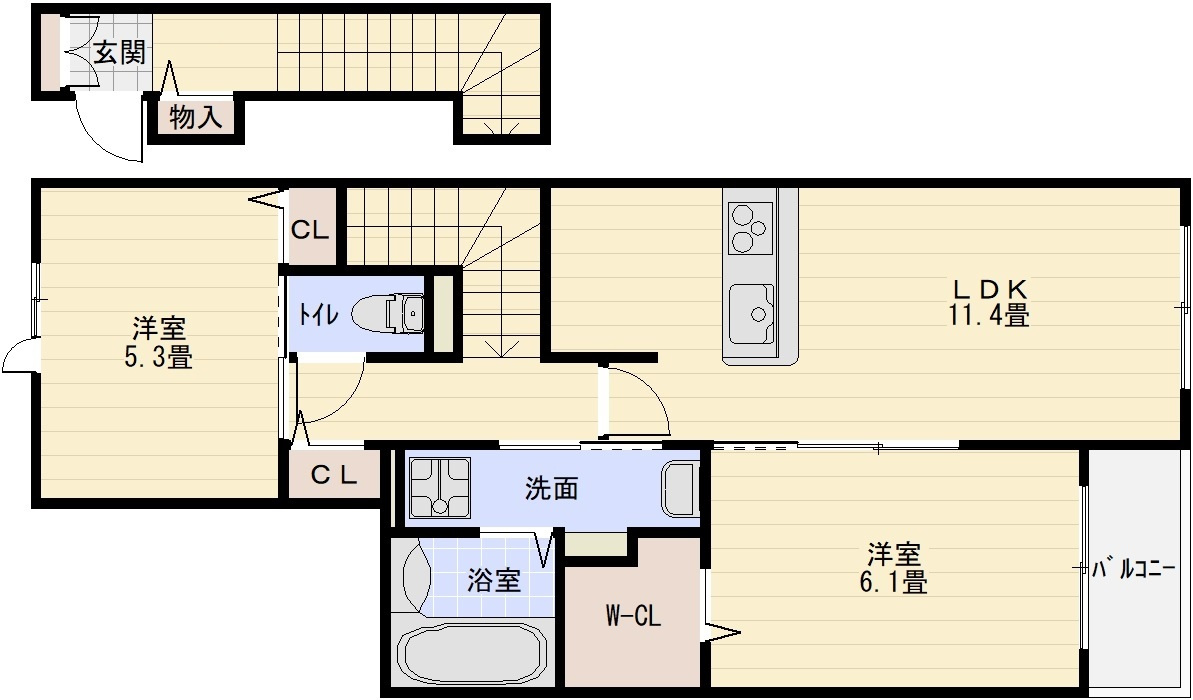 アンジュニシオの間取り