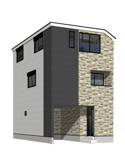 旭区本宿町28-3新築戸建てＣ号棟の外観パース