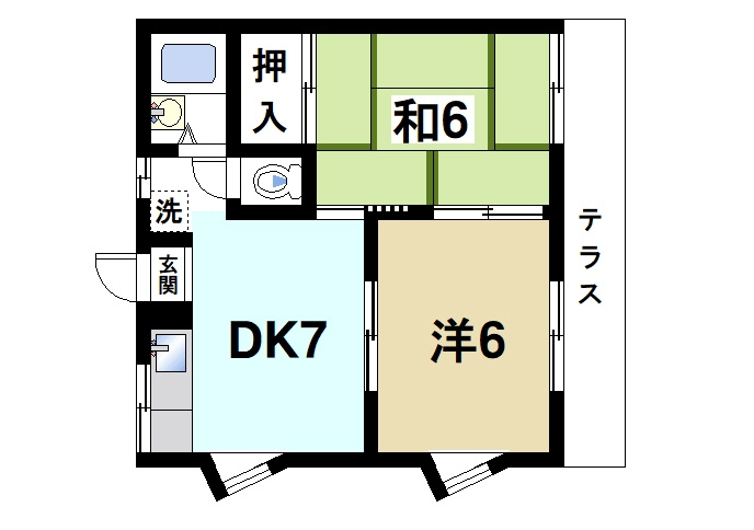 大西ハイツDの間取り