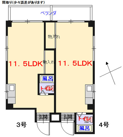 【間取り】 | SELECTなう | 3～4階3,4号間取り